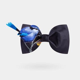 Bird Embroidered Bow Tie