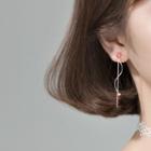 Faux Crystal Wavy Sterling Silver Fringed Earring 1 Pair - Silver - One Size