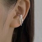 Beaded Clip-on Earring 1 Pc - Beaded Clip-on Earring - Silver - One Size