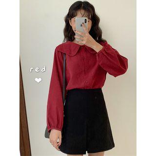 Long-sleeve Blouse / Midi Layered Skirt / Mini Pleated Skirt