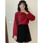Long-sleeve Blouse / Midi Layered Skirt / Mini Pleated Skirt
