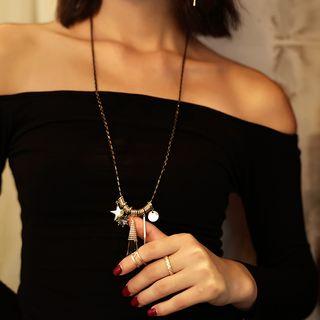 Crystal-drop Hoops Necklace