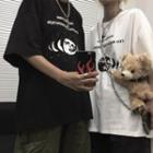 Moon Print Short-sleeve Loose-fit T-shirt