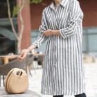 Pocket-detail Striped Linen Shirt