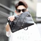 Studded Faux Leather Wristlet