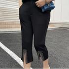 Rhinestone Trim Crop Bootcut Pants