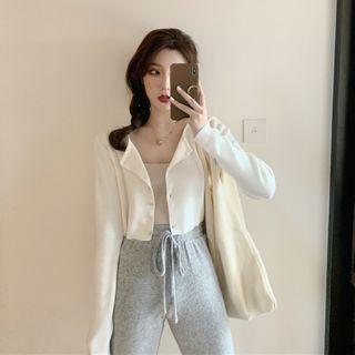 Wide-leg Knit Pants / Sleeveless Top / Light Cardigan