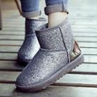 Glittering Platform Short Snow Boots