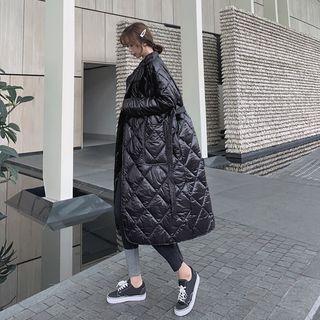Quilted Tie-front Long Coat