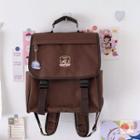 Badge Embroidered Flap Backpack