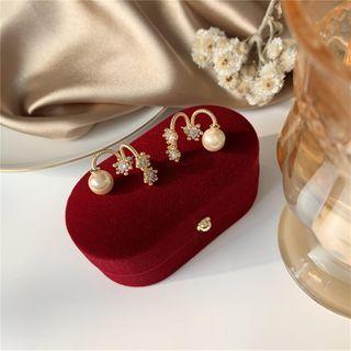 Faux Pearl Sterling Silver Ear Stud Ear Stud - 1 Pair - Gold - One Size