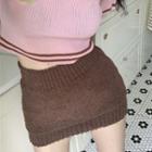 Knit Mini Skirt Skirt - Brown - One Size