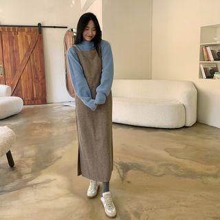 Herringbone Maxi Overall Dress