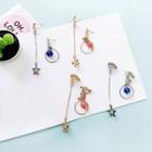 Non-matching Alloy Star & Bead Dangle Earring