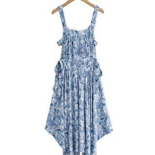 Sleeveless Pattern Asymmetrical Dress