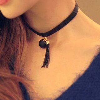 Beaded Tasseled Choker