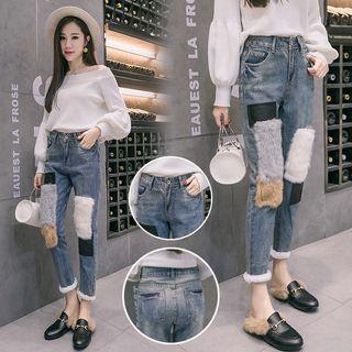 Patched Cropped Jeans