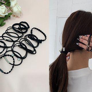Hair Tie Set (12 Pcs) - Black Black - One Size