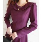 Fold-collar Midi Flare Dress