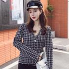 Houndstooth Cardigan / A-line Skirt