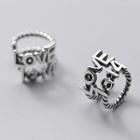 925 Sterling Silver Love 1314 Cuff Earring 1 Pair - S925 Silver - Silver - One Size