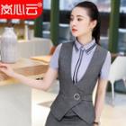 Button Vest / Mini Pencil Skirt / Slim-cut Dress Pants / Short-sleeve Shirt / Set