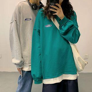 Mock Two-piece Logo Pullover