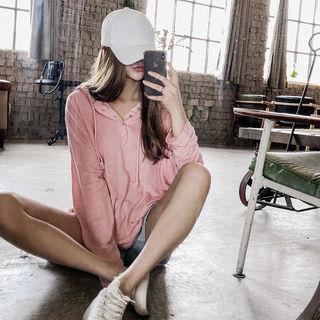 Buttoned Half-placket M Lange Hoodie