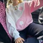 Long Sleeve Color-block Loose-fit Sweatshirt