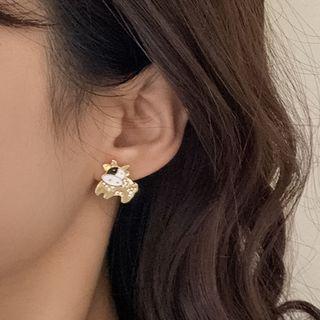 Ox Rhinestone Glaze Earring 1 Pair - Gold - One Size