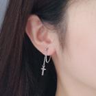 925 Sterling Silver Cross Dangle Earring 1 Pair - Earring - One Size