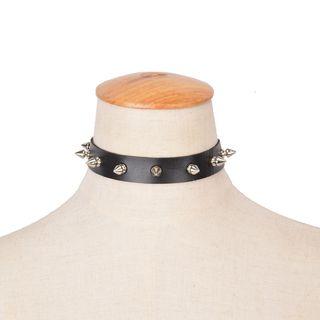 Alloy Stud Faux Leather Choker