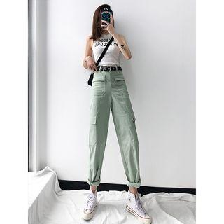 High-waist Boyfriend Pants