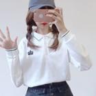 Crown Embroidered Polo Pullover