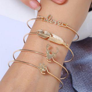 Set: Alloy Bangle / Open Bangle As Shown In Figure - One Size