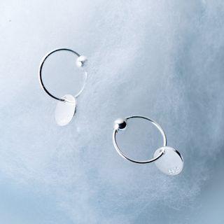 925 Sterling Silver Mini Disc Dangle Earring S925 Silver - Earring - Silver - One Size
