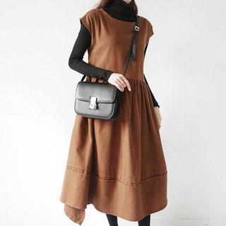 Cap-sleeve Shirred Pullover Dress