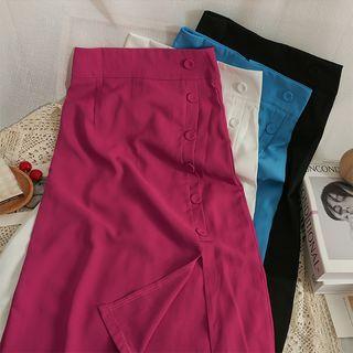 Details Side-slit Midi Skirt