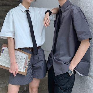 Couple-matching Elbow-sleeve Shirt / Dress Shorts