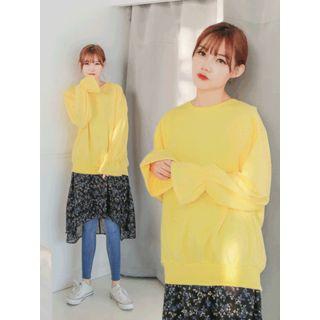 Ruffle-cuff Loose-fit Sweatshirt