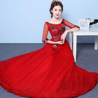 Sleeveless Wedding Evening Gown