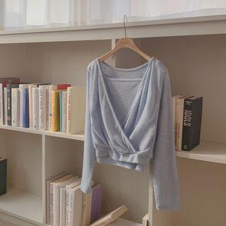Wrap Blouson Top & Cami Set