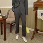 Slit-hem Straight-leg Dress Pants