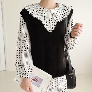 V-neck Monochrome Knit Vest