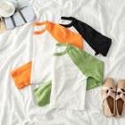 Long-sleeve Raglan Round Neck Cropped T-shirt