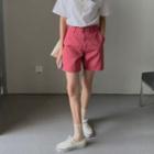 High-waist Plain Straight-cut Shorts As Shown In Figure - One Size
