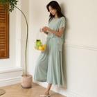 Set: V-neck T-shirt + Flared Culottes