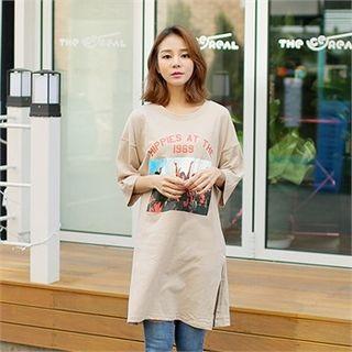 Printed Boxy-fit Long T-shirt