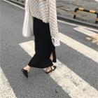 Maxi Straight-cut Knit Skirt Black - One Size