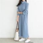 Mock-neck Maxi Knit Dress